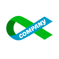 Folded Ribbon with Company Name Logo Design